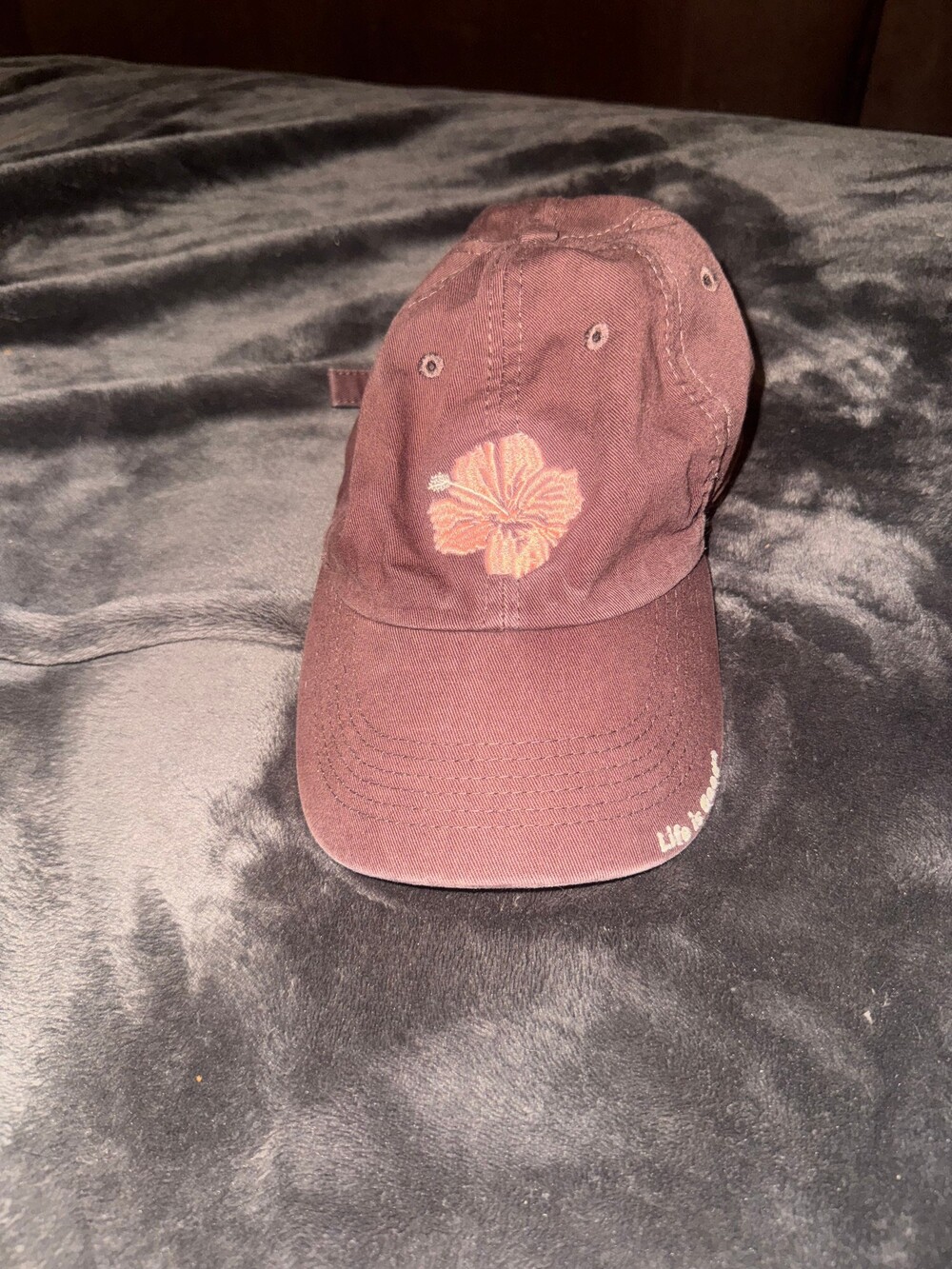 Life is Good Hibiscus Chill Cap Brown Baseball Cap Adjustable